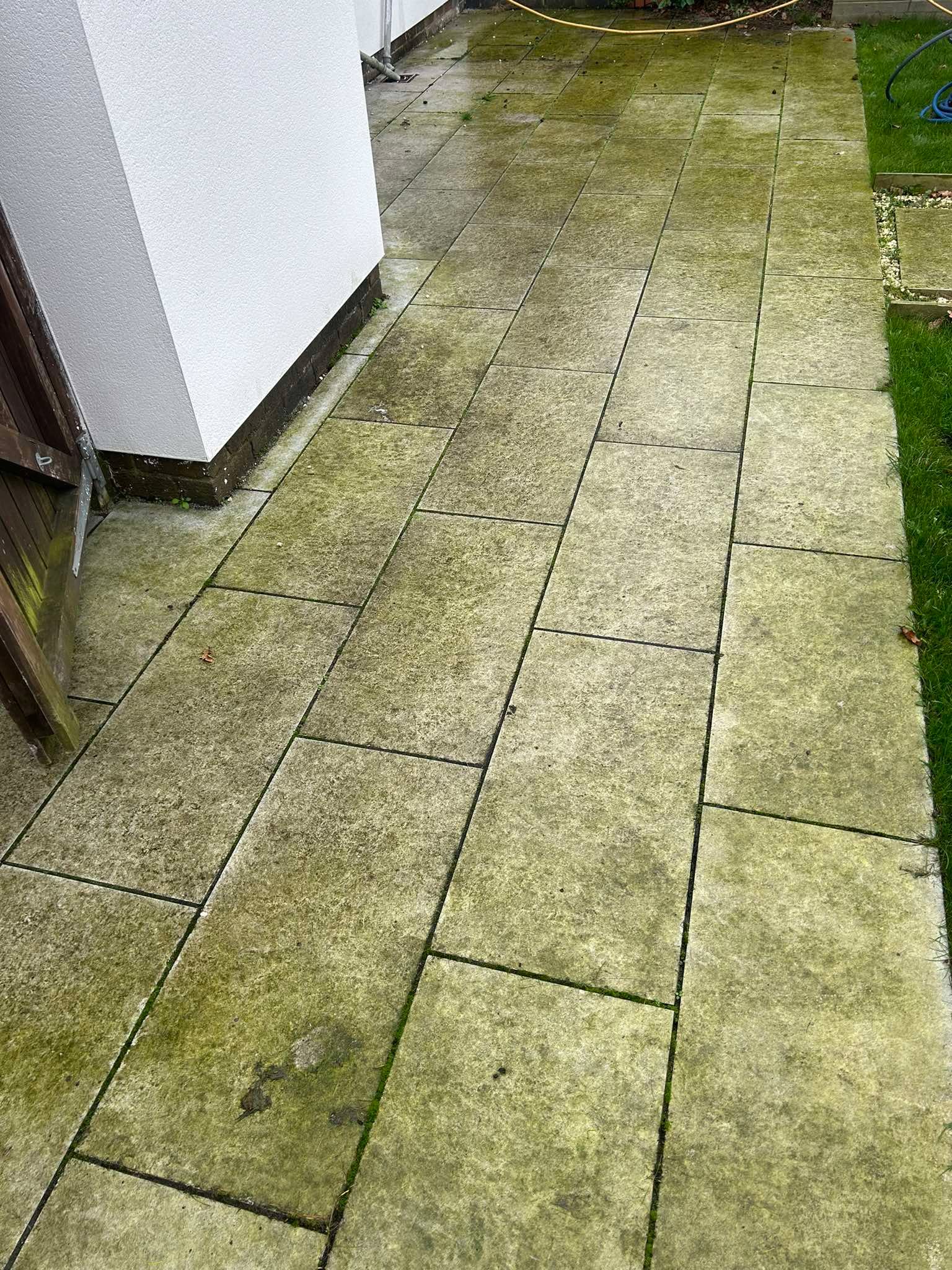 Patio cleaning transformation before